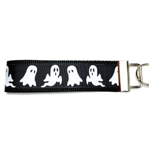 Ghost Keychain, Cute Ghost, Halloween Keychain, Keychain Wristlet, Boo, Goth