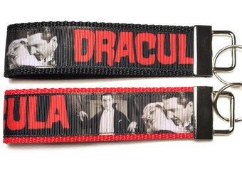 Dracula Keychain, Vampire, Bela Lugosi, Keychain Wristlet, Halloween, Classic Horror, Goth