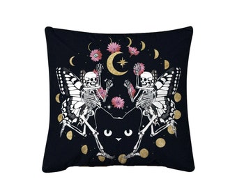 Halloween Chick - Cat - Skeleton - Moon Phase - Fairies Pillow Case without insert