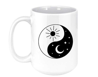 Yin Yang Coffee Mug - 15oz Ceramic Mug - Large Mug - Yin and Yang Mug