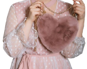pink heart purse