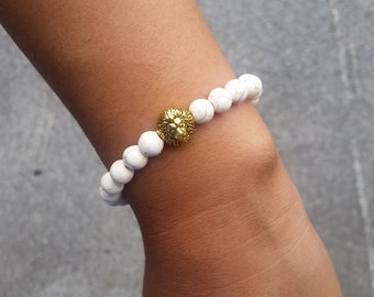 White and Gold Lion Bracelet- sale