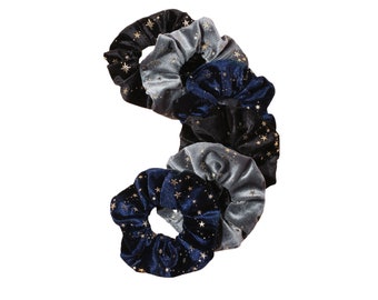 Velvet Star Scrunchies - Gold Star Scrunchie - Velvet Scrunchie  - Celestial Scrunchie - 3 colors - gifts