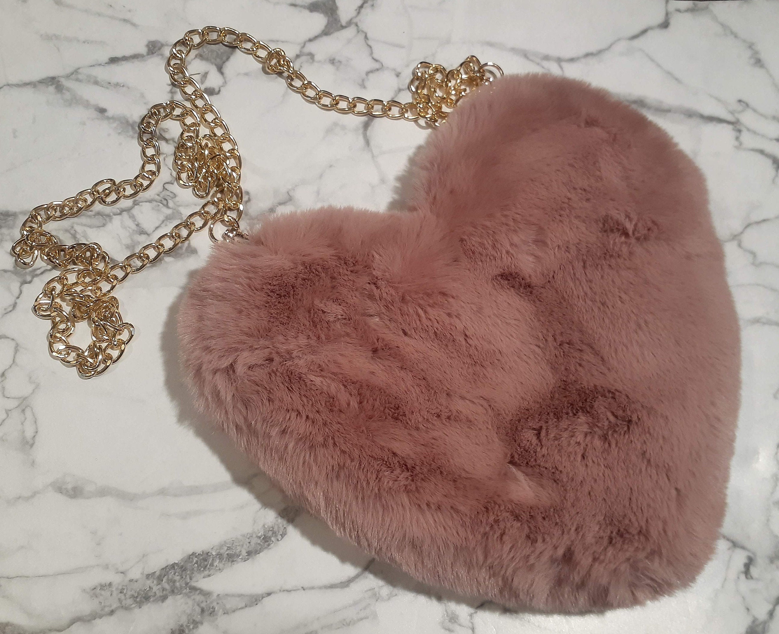 Fluffy Heart Purse Pink Heart bag Heart Novelty bag Etsy