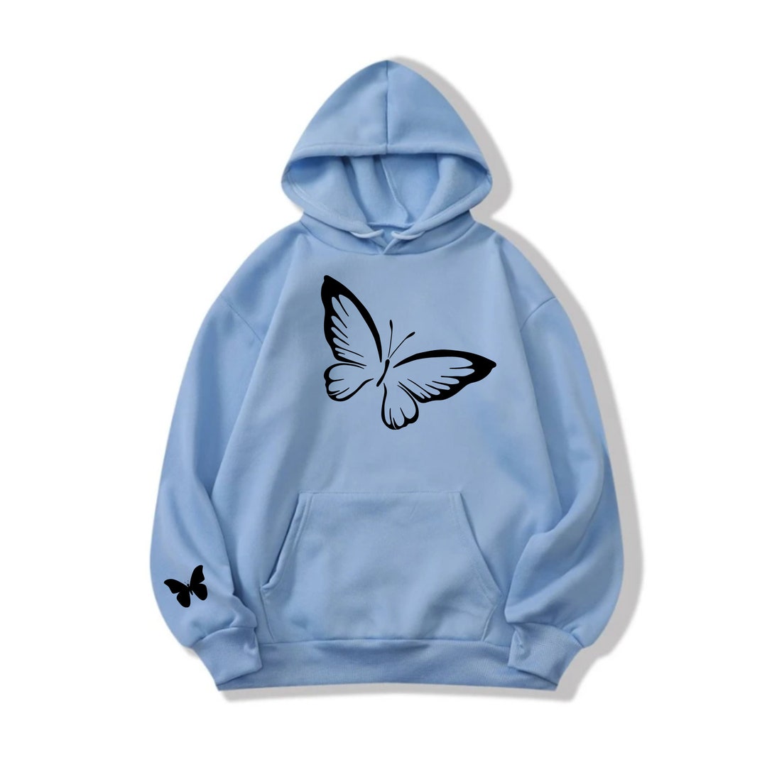 Blue Butterfly Hoodie - Etsy