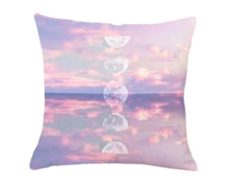 Moon Phase Printed Pillow Case without insert