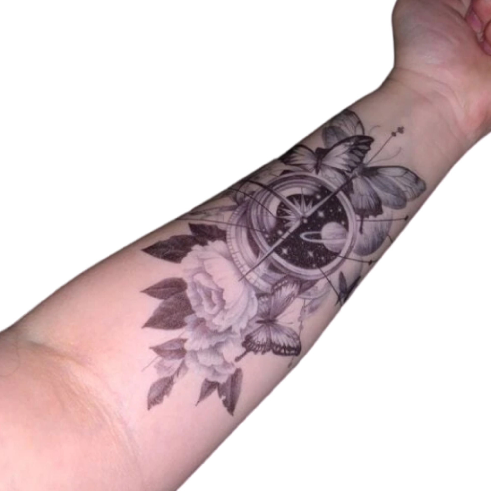 Butterfly Planet Compass Temporary Tattoo - Etsy
