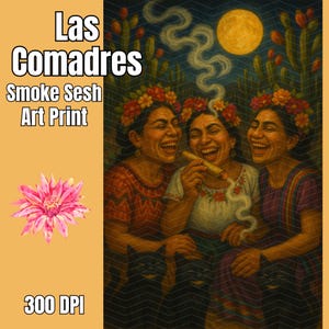 メキシコのシュルレアリストによるアートプリント：ラス・コマドレス、月の女神たち（デジタルダウンロード）