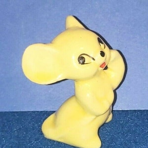 Vintage Japan Yellow Big Ear Mouse Ceramic Figurine 2.25&quot;