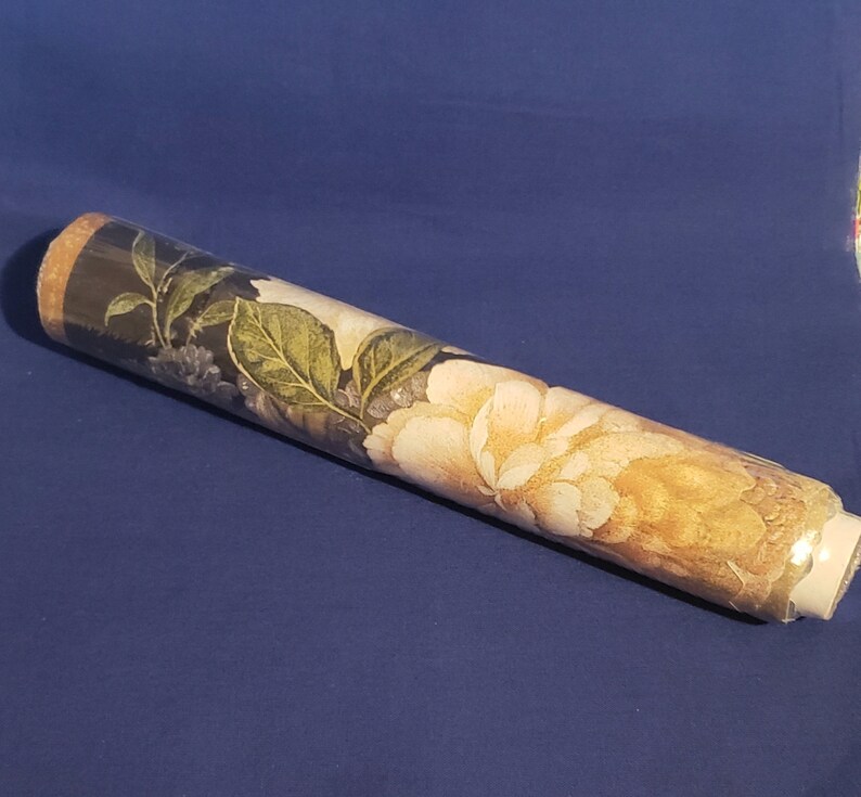 NOS Vintage Brewster Floral Wallpaper Border 85B64461DC 9.25 Black Tan