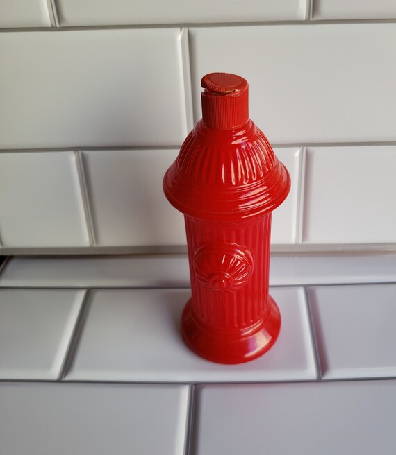 Vintage Avon Red Fire Hydrant Glass Decanter (Empty) Gem