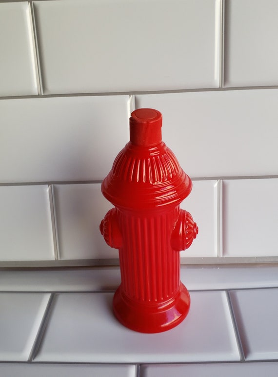 Vintage Avon Red Fire Hydrant Glass Decanter (Empty) - Gem