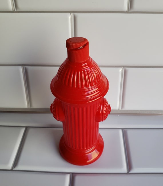 Vintage Avon Red Fire Hydrant Glass Decanter (Empty) Gem