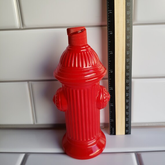 Vintage Avon Red Fire Hydrant Glass Decanter (Empty) - Gem