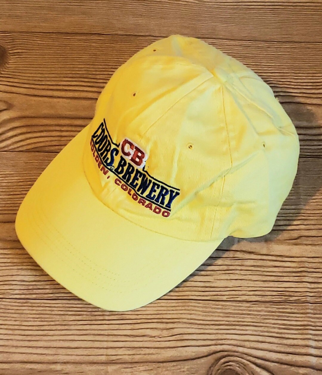 Vintage CB Coors Brewery Golden Colorado Yellow Embroidered Baseball Cap