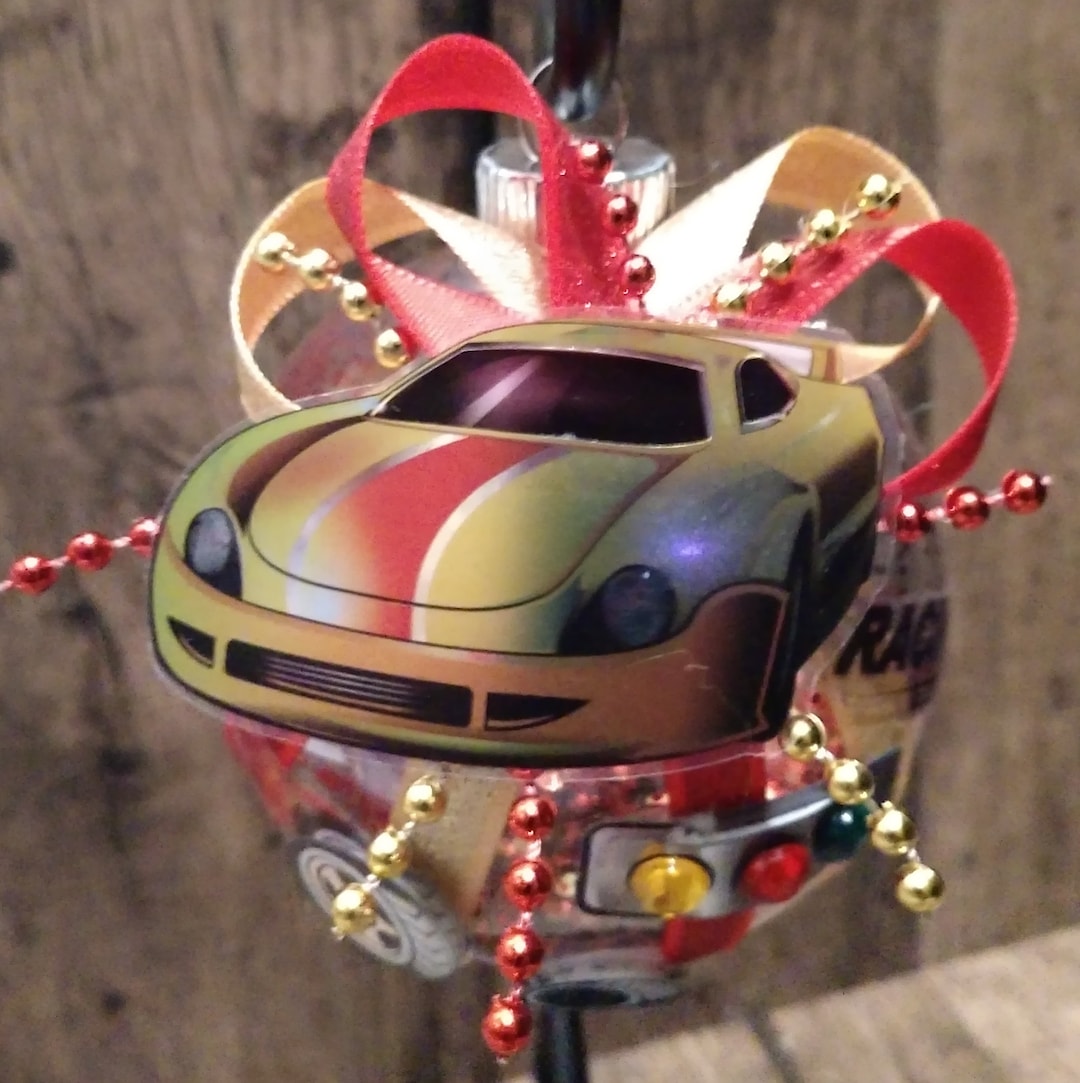 Race Car Christmas Ornament Wheels Light Racing Etsy