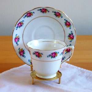 Colclough Vintage Bone China Teacup and Saucer in &quot;Spring Bouquet&quot;