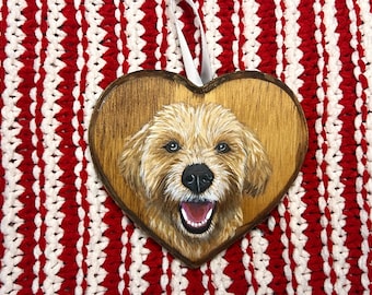 Custom Pet Valentine - Hand Painted Pet Portrait on Heart - Pet Valentine Painting - Pet Commission on wood - Custom dog cat pet portrait