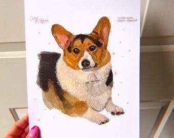 Pembroke Welsh Corgi Art Print - Corgi Art Print -  art print - British Scottish welsh dog lover
