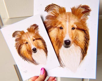 Sable Shetland Sheepdog Art Print - Sheltie Art Print -  collie art print - Scottish dog lover