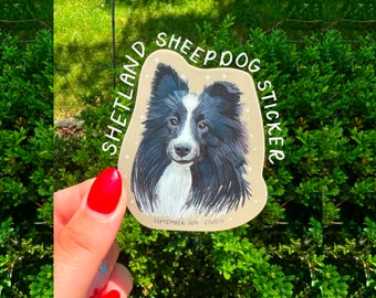 Bi-Black Sheltie Sticker - Shetland sheepdog- border collie sticker - Scottish dog - rescue animal donation - charity sticker - Scotland