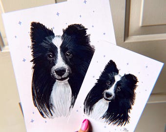 Bi-Black Shetland Sheepdog Art Print - Sheltie Art Print - Border collie art print - Scottish dog lover