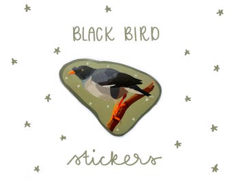 Black bird Sticker - 3 inch vinyl waterproof sticker of black bird sticker - water bottle sticker - Beatles sticker