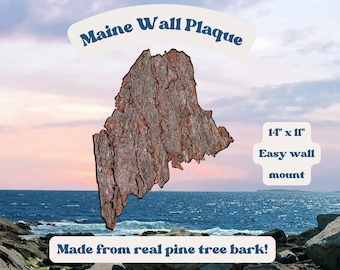 Maine Wall Art - State Outline Art - Pine Wood Art - New England Wooden Art - Natural Farmhouse Decor - Woodsy Art - Masculine Art
