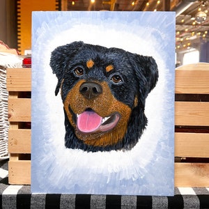 Portrait d'animal de compagnie personnalisé sur toile en bois - portrait d'animal de compagnie 11 x 14 - cadeau parfait pour les amateurs d'animaux de compagnie - peinture de chien de compagnie chat - cadeau commémoratif d'animal de compagnie