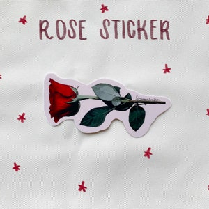 Rose Sticker/ Charity Sticker / Red Rose Sticker / Red Rose Gift/ Valentines Day Sticker