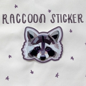 Raccoon Sticker - Trash Panda Sticker - Vinyl Waterproof Sticker - 3" x 2.75" Sticker - Hydroflask Sticker