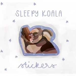 Sleepy Koala Sticker - Snoozing Koala Baby Sticker - 3”