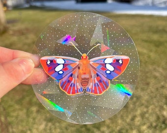Colorful Moth Suncatcher - 4” Embrace Change - Growth - Suncatcher - rainbow maker