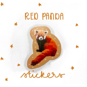 Red Panda Sticker - 3” small panda sticker - cute red panda sticker - autumn sticker
