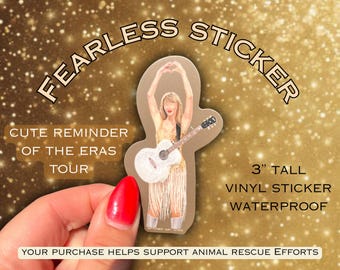 Fearless Sticker - 3” heart hands Sticker - eras tour sticker - Swift Sticker - water proof sticker