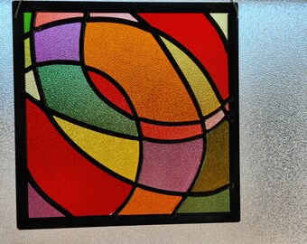WIYI 027.  Gorgeous Contemporary Stained Glass Panel