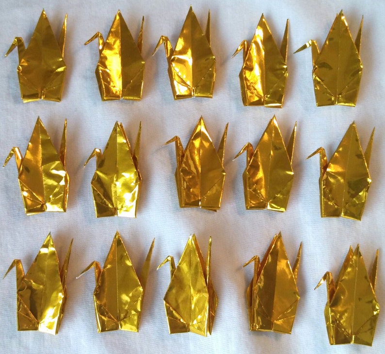 1000 Gold Origami Paper Cranes Made With 3 Inch Paper READY TO SHIP