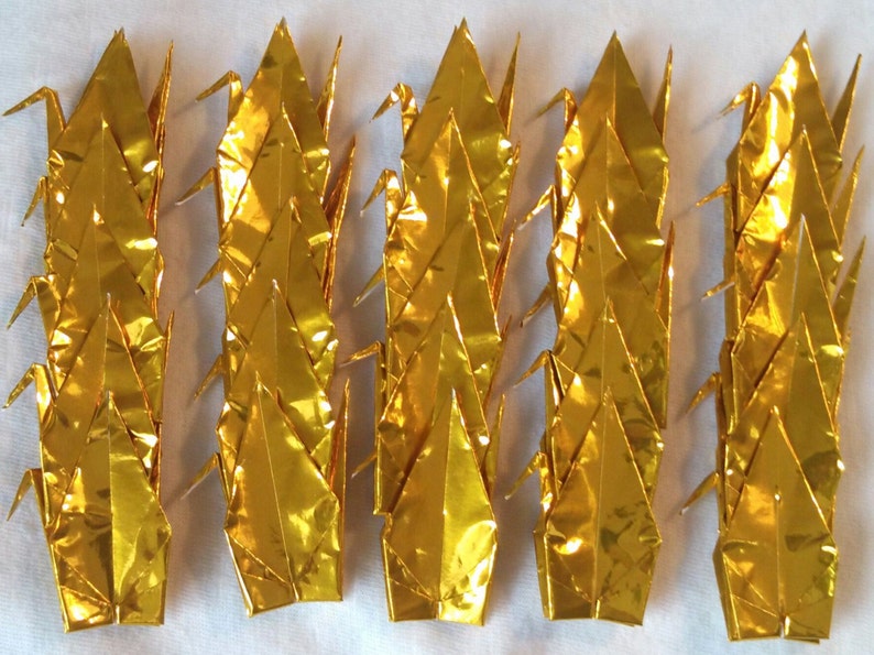 1000 Gold Origami Paper Cranes Made With 3 Inch Paper READY TO SHIP