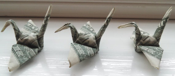 Origami Money Crane Graduation Lei Made With 75 One Dollar Bills Ready To Ship With Free Shipping