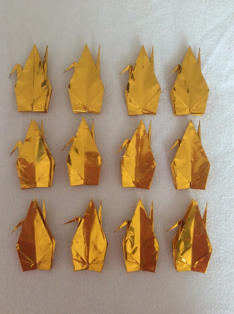 1000 Large Gold Origami Paper Cranes Made with 6 inch Paper Etsy