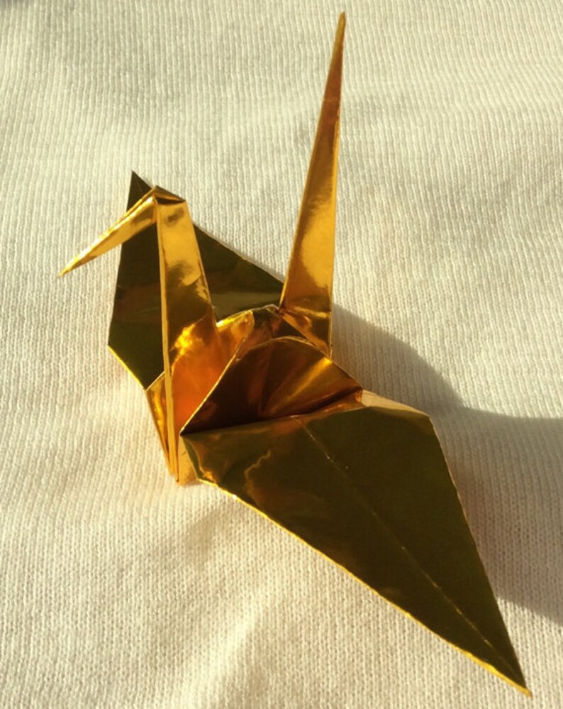 1000 Large Gold Origami Paper Cranes Made with 6 inch Paper Etsy