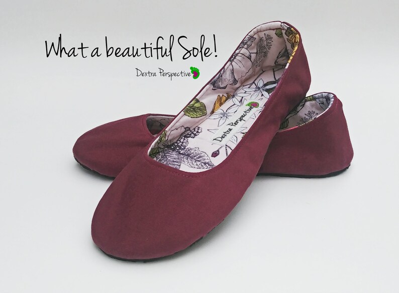 Burgundy Red Ballet Flats for Women with a Wide Toe Box Etsy