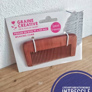 Pettine in legno per macramè intreccio 97x50mm graine creative