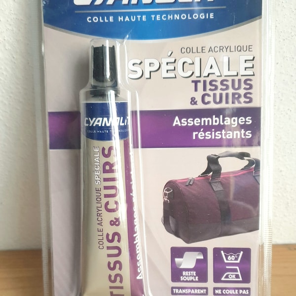 Colle acrylique pour tissus et cuir Cyanolit transparente 30ml