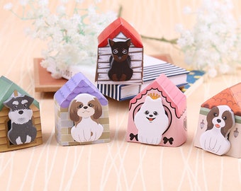 Sticky notes adhesives in paper puppy house