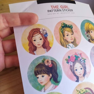 Pattern stickers girl 9pcs