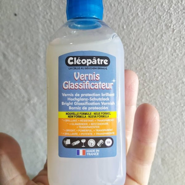 CLÉOPÂTRE vernis vitrifiant protecteur pour décorations écrites sur verre ou pâte polymère