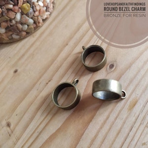 Bezel bronze base for resin fimo gems