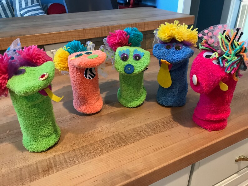 Sock Puppets Made From Fuzzy Socks. Puppets Have Google Eyes Etsy