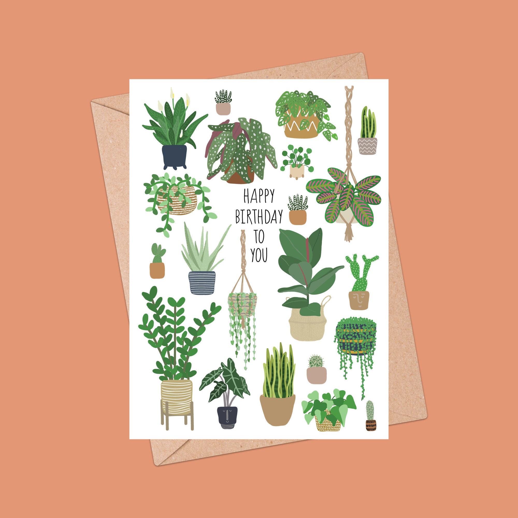 Happy Birthday / Plants greetings card Etsy